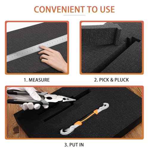 Pre-Cubed Pick & Pluck Foam Sheets - 4-Pack (16"x12"x2") Polyurethane Apart Insert Pads Liners for Toolboxes, Storage Drawer and Crafts