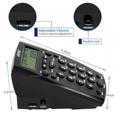 AGPtek¢ç Call Center Dialpad Headset Telephone with Tone Dial Key Pad & REDIAL