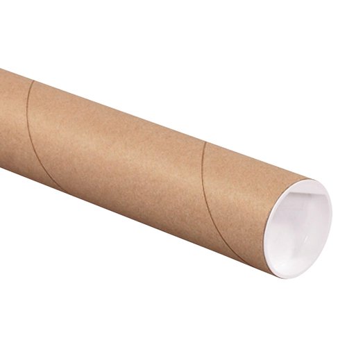 AVIDITI Cardboard Tubes with Caps, 36"L x 2"W x 2"H, Pack of 50 | Poster Tube for Mailing and Storage of Blueprints, Artwork, Crafts, Long Art Holder, 36 inches