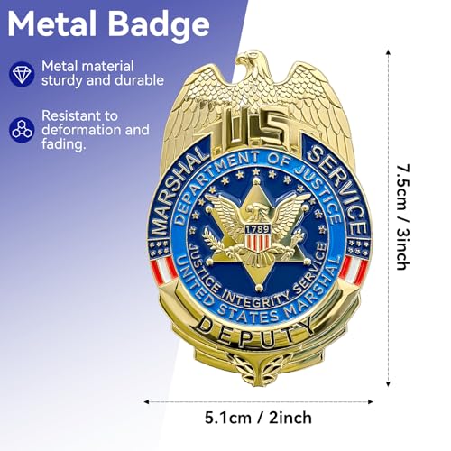 GYGYL Metal Badge, Enameled & Plated, Brass Shield Badge for Dressing up, Role Play and Cosplay, Gift Box Packaging