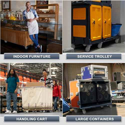 3.5 Inch Thermoplastic Rubber Caster Wheels (Set of 4) ? Heavy Duty, Precision Bearing, Non-Marking, 250 lbs Load Capacity Each, Floor Protective, Ideal for Industrial Carts and Equipment