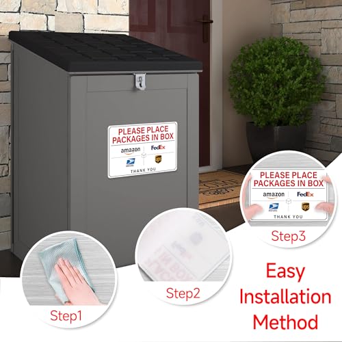 Please Leave Packages and Deliveries Here Sign - Small, Self-Adhesive Delivery Sign for Doors & Boxes