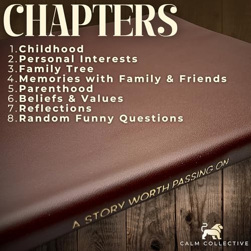 Calm Collective Genuine Leather Legacy Journal | Preserve your Life Story, Celebration of Life, & Memory Keepsake for Grandparents, Mom, Dad