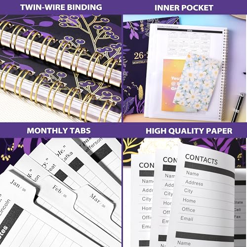 2026-2027 Monthly Planner - 2 Year Monthly Planner/Calendar 2026-2027, Jan 2026 - Dec 2027, 11" x 9", 24 Months, Tabs, Back Pocket, Holidays, Twin-Wire Binding, Note Pages