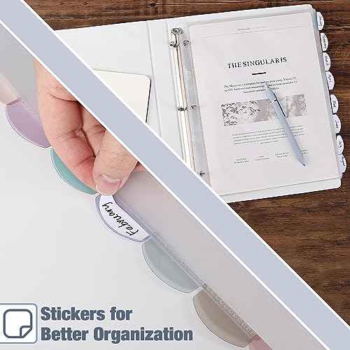 Mr. Pen- Clear Sheet Protectors with Tabs, 8 Tabs, 2 Sets, Clear Plastic Dividers for 3 Ring Binder, Insertable Index Page Divider Multicolor Tabs
