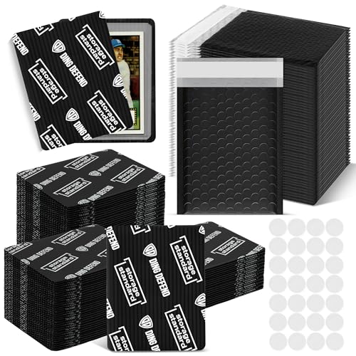 Black 3.5x4.5 Inch Card Shipping Protectors & Bubble Mailer Kit | Storage Standard