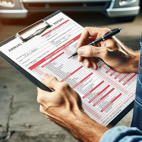 Annual Vehicle Inspection Report Form 30-pk 3-Ply Carbonless,Adhesive Vinyl Label 2-Ply
