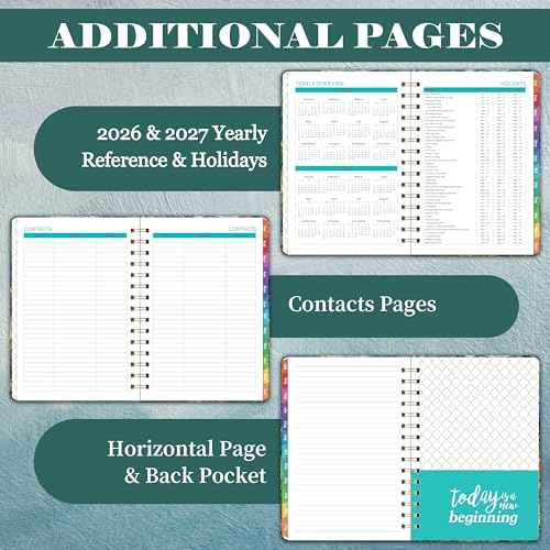 2026 Planner - Planner 2026, Jan. 2026 - Dec. 2026, 2026 Planner Weekly and Monthly with Tabs, 6.3" x 8.4", Hardcover with Back Pocket + Twin-Wire Binding - Oil Painting