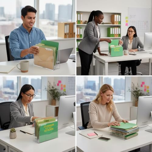 Azar Displays 1-Pack 3-Tier Acrylic Brochure & File Organizer Holder, Wall & Desk Mount, Clear