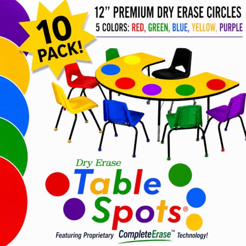 10 Pack Large Dry Erase Wall Stickers for Teachers - No Staining or Shadowing