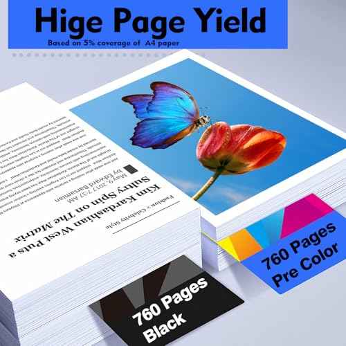 LC404 Ink Cartridges Replacement for Brother LC404 LC4043PKS LC404BK High Yield Ink Cartridges Compatible for Brother MFC-J1205W MFC-J1215W Printer(1 Black 1 Cyan 1 Magenta 1 Yellow, 4 Pack)