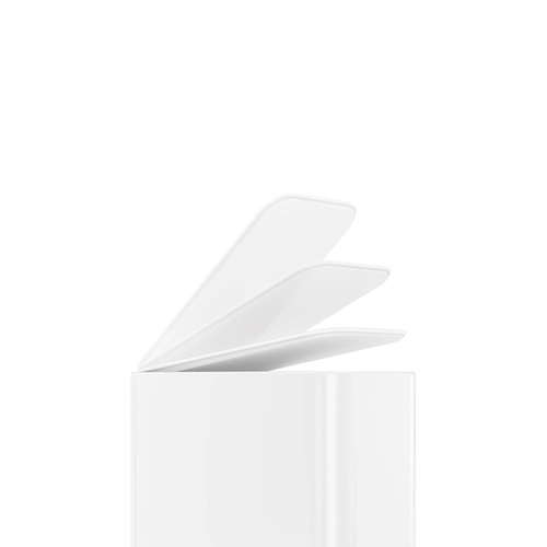 simplehuman Small Bathroom Trash Can with Lid, Stainless Steel Waste Basket, 5 Liter / 1.3 Gallon, White