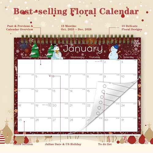 Small Desk Calendar 2026 - Standing 2026 Desk Calendar, Oct.2025 to Dec.2026, 8" x 6", Monthly Flip Desktop Calendar with To Do List, Your Personal Desk Planner with Pocket for Work Home Office