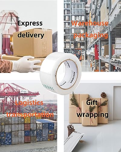 AUDTMWH Packing Tape Refills Clear 1.88" x 60 Yards, 2 Rolls - 120 Yards Total