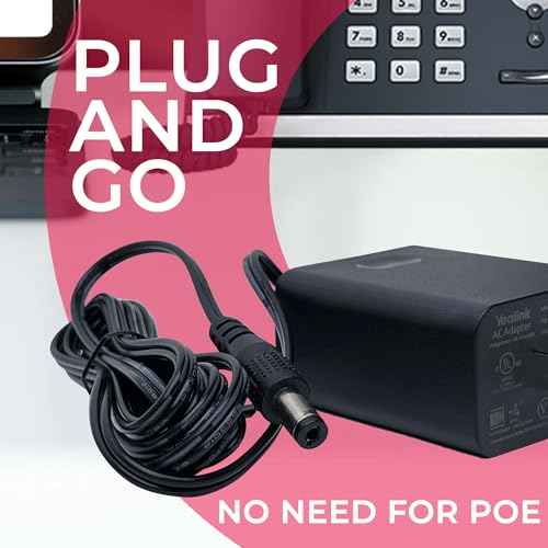 Yealink Phone Power Adapter PS5V2000US - for Yealink Telephones SIP-T29G, T46S T48S, T58A, T58-CAM, T54W, T57W, MP54, MP56 for Teams, MP58 GTW Microfiber Cloth