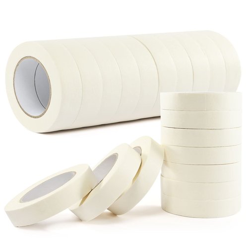 SEBETOW Masking Tape Bulk 1 Inch 20 Packs - White Beige Masking Tapes for General Purpose, Craft, Art, Home, Office, School, 1 Inch x 55 Yards x 20 Rolls