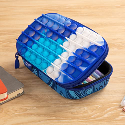ZIPIT POP Pencil Case for Boys - Blue Silicone Sensory Fidget Storage