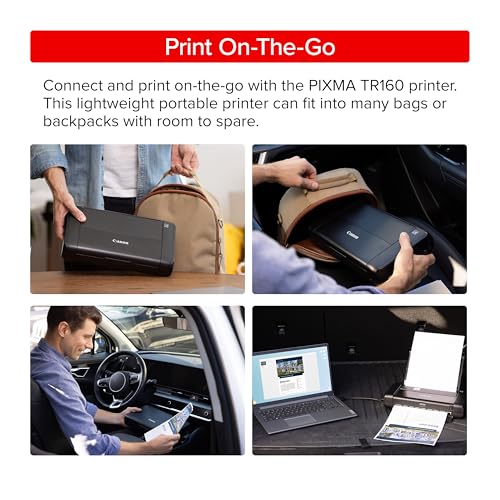 Canon PIXMA TR160 Wireless Portable Printer - Compact High-Quality Inkjet