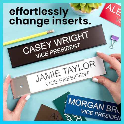ExcelMark 2"x 8"Custom Engraved Name Plate with Square Corners