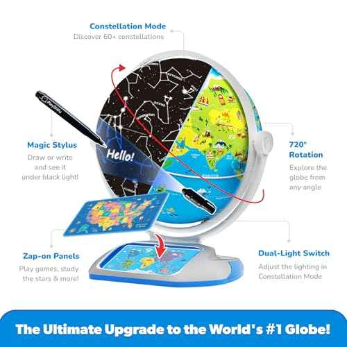PlayShifu Interactive Globe for Kids ? Orboot Earth Explorer: Tech Powered Interactive Globe for Kids | Smart Gift for Ages 4+ | 400+ Wonders, 1000+ Facts | Constellation Mode & Fun Games | Magic Stylus | Educational STEM Toys for the future scientists