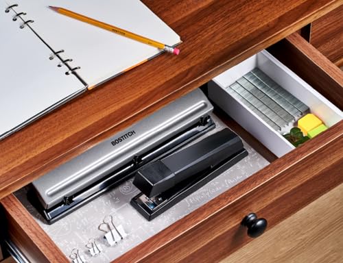 Bostitch No-Jam Premium Desktop Stapler - 1 Pack, 25 Sheet Capacity, Includes 1250 Staples, Black