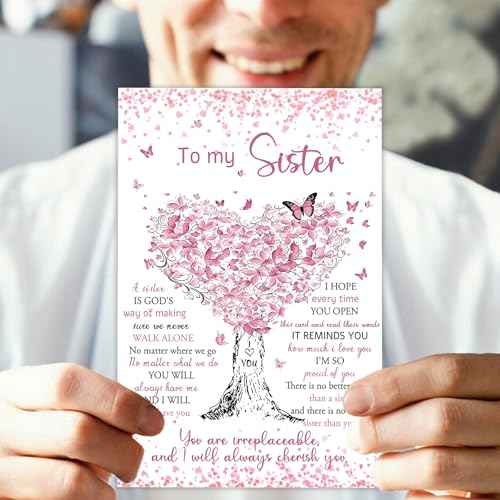 Happy Birthday Card for Sister, Lovely Sister Bday Cards,Unique Gifts Ideas for Women,Birthday Gifts from Brother