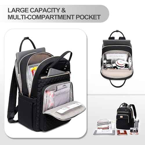 Laptop Backpack for Women,15.6 Inch Laptop Backpack for Work,Water Resistant Travel Backpack,College Bookbag with Wallet