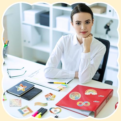 Libima 72 Pieces Anxiety Sensory Stickers Textured Stickers Fidget Mindfulness Sticker School Counselor Supplies Adult Sensory Items Anxiety Relief, 9 Styles(Retro Color)