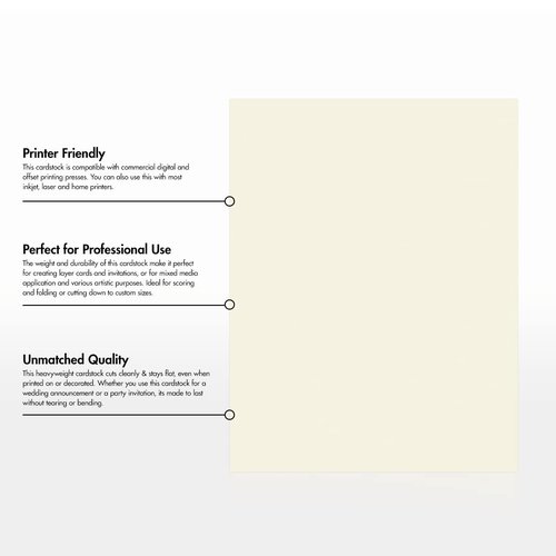 LUXPaper 8.5" x 11" Cardstock | Letter Size | Natural | 80lb. Cover | 250 Qty