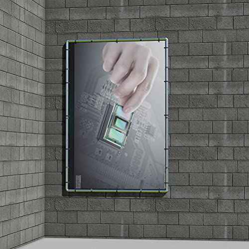 E&K Wall Mount Banner Sign Poster Frame Advertising Billboard Display Frame Stretching Stainless Steel Wall Frame for Roadside Building Warehouse 4'x8'