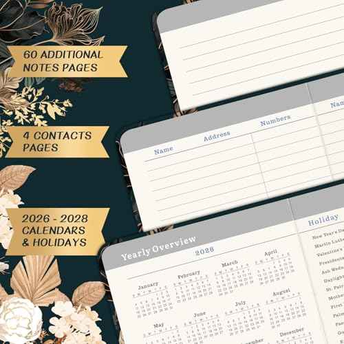 2026-2028 Monthly Pocket Planner/Calendar - Jan 2026 - Dec 2028(36 Months), 3 Year Monthly Planner 2026-2028, 6.4" x 3.8", 2 Bookmarks, Inner Pocket, Pen Holder, Perfect Organizer