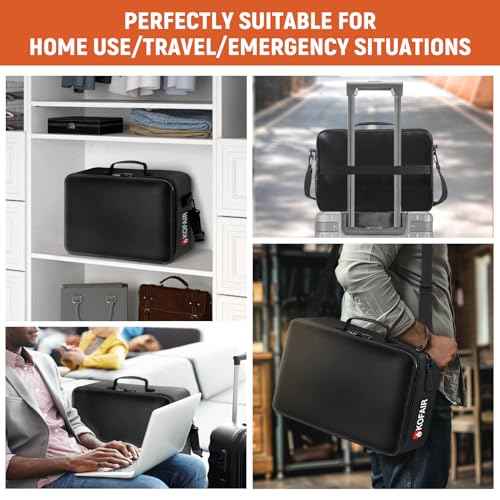 Fireproof Document Bag (17 x 12 x 5 inch) with Lock, 5200¡ÆF Fireproof Document Lock Box with Shoulder Strap, Multi-Layer Important Document Safe Storage, Fire Safe File Organizer