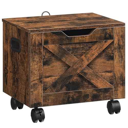 Rolling Filing Cabinet, Small File Cabinet Under Desk with Single Drawer, Hanging File Organizer for A4/Letter-Size Documents, Organizer Box, for Home Office, Rustic Brown FCRB4001
