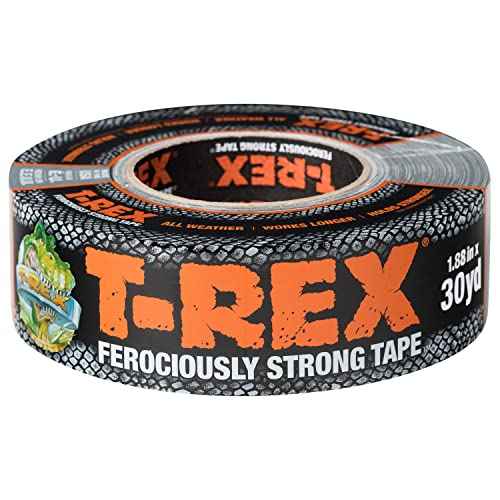T-Rex Tape Heavy Duty Duct Tape with UV Resistant & Waterproof Backing for Ferociously Strong Repairs, 1.88" x 30 yd, Gunmetal Gray, 3 Rolls