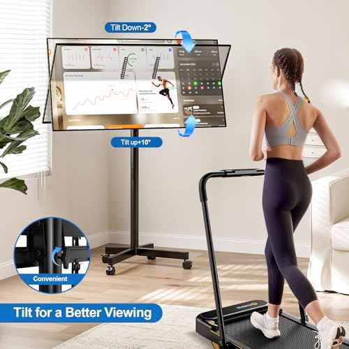 Mobile TV Cart Rolling TV Stand for 23-65 Inch LCD LED OLED 4K Smart TVs up to 110lbs, Height Adjustable Portable AV Cart with Wheels and Tilt Mount, Outdoor TV Stand Mount, Max VESA 400x400mm