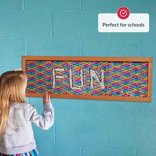 ODOXIA Sequins Sensory Wall Frame | Reversible Sequins Board for Kids | Fabric Flip Sequin | Sensory Wall and Room Board