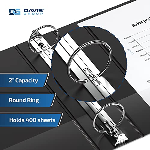 Premium Economy 6-Pack 3-Ring Binders for School or Office, Round-Ring Binders, 2 Inch, Black