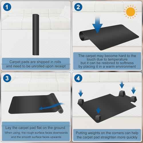 Nuanchu Office Chair Mat for Hardwood & Tile Floor, 48'' x 36'' Heavy Duty Computer Gaming Chair Mat Large Black Non Slip Floor Protector for Home, Office and Gaming, Convex
