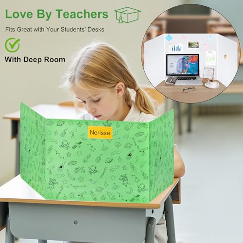 24-Pack Desk Dividers for Students, Space Cardboard Privacy Boards for Student, Privacy Shield Folder Boards, Classroom Divider Shield for School Teachers Home
