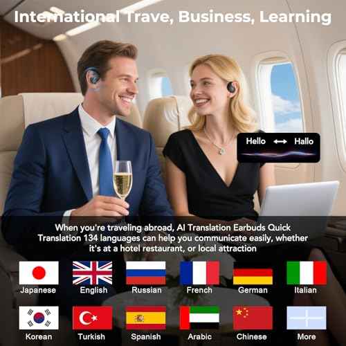 MINISO X15 PRO Translation Earbuds Real Time Translator Earbuds Wireless Bluetooth 5.4 Open Ear AI Headphones for 135 Languages Translation Ear Buds with Earhooks Support Playing Music Phone Calls