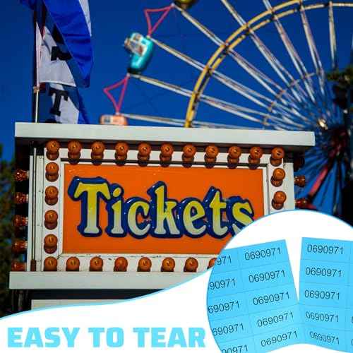 Kosiz 1600 Sheets Raffle Ticket Sheets Blue Chinese Auction Tickets with 25 Bid Numbers Per for Fundraising Basket Silent Auction Activity Fundraiser Prizes Church Events