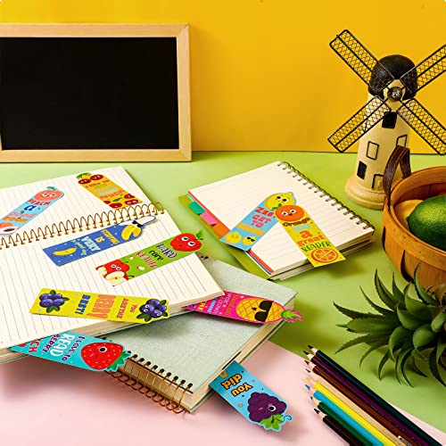Fainne 60 Pcs Fruit Scented Bookmarks for Kids - Scratch & Sniff Fruit Design