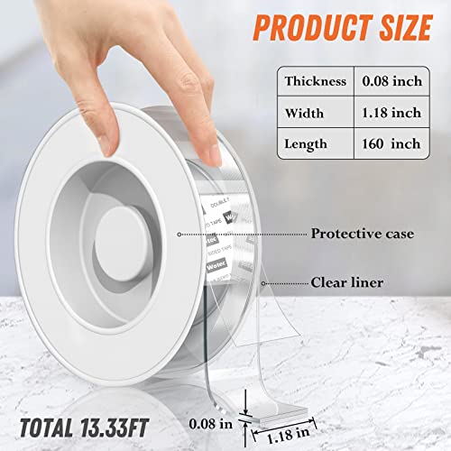 Wotec Extra Large 1.18 in x 160 in Double Sided Tape Heavy Duty Removable – Variation 1