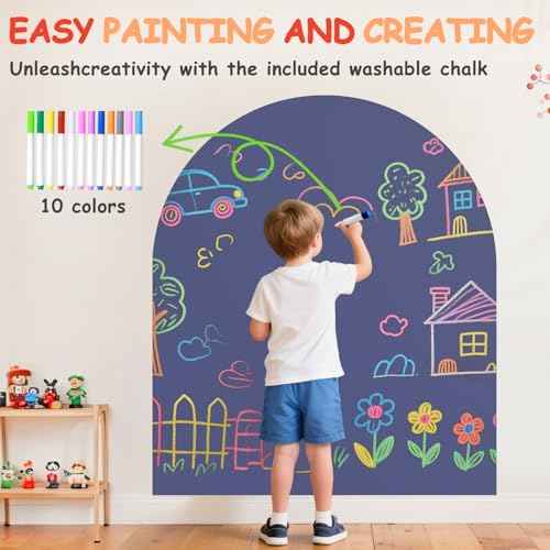 Arch Magnetic Wall Decal for Kids 40x32 Inches Magnetic Chalk Board Sticker Magnet Chalkboard for Wall Peel and Stick Self Adhesive Blackboard Multifunctional for Playroom Home Office School