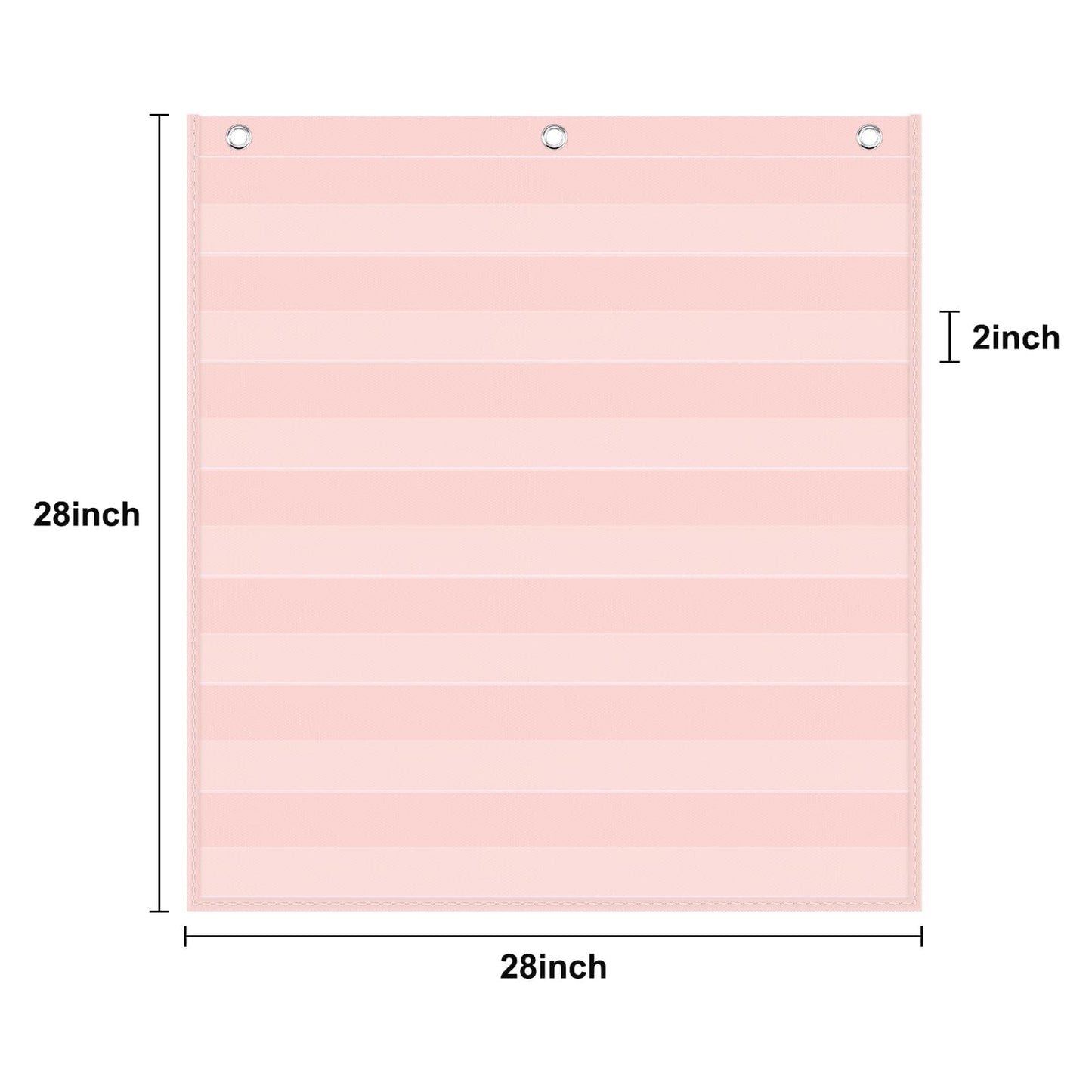 Godery Pink 7 Pocket Chart for Classroom (28" x 28")(Pink)