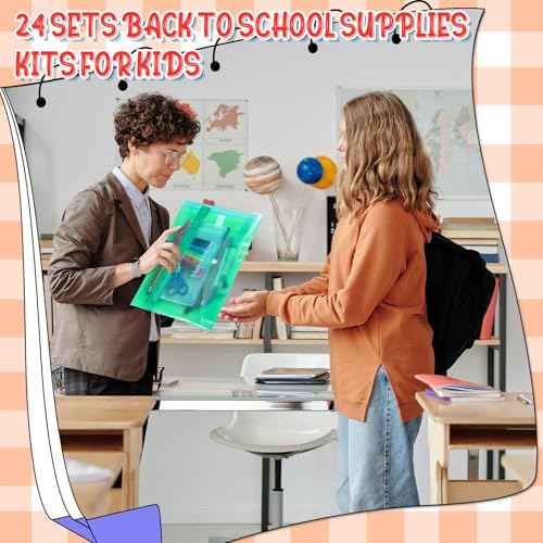 PerKoop 10 Sets Back to School Supplies Bulk Kit Elementary Supply Bundle Kit Middle High School Supplies for K-12 Kindergarten Essentials Includes Notebooks Pencils Rulers for Kids Student Classroom