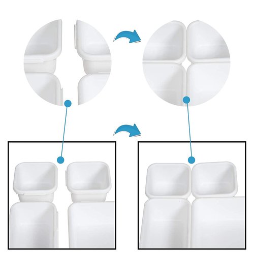 BYCY 18 Pcs White Drawer Organizers Trays Set Drawer Dividers for Kitchen Office Bathroom, Interlocking Bin Pack (18 Pieces)