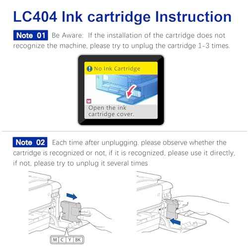 LC404XL Ink Cartridges Replacement Compatible for Brother lc404 Ink Cartridge Works for MFC-j1205w MFC-J1205W XL and MFC-J1205w Printers(4 Pack-BCMY, Page Yield up to 750 Pages)