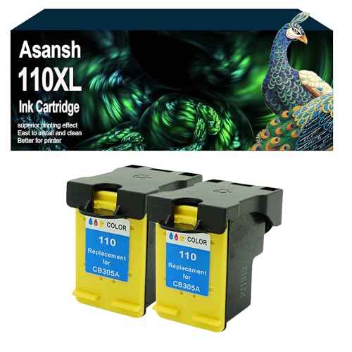 Remanufactured 2 Pack 110XL 110 Tri-Color High Yield Ink Cartridge for 110 Ink Cartridge Use for Photosmart Printers (CB305A)