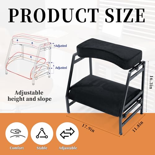 Balapet Adjustable Double Step Footrest with Washable Cover – Black, Ergonomic Under-Desk Foot Rest